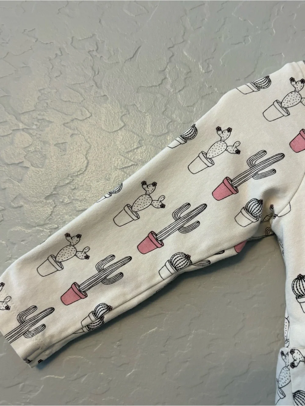 Monica + Andy white black pink cactus print let's dance dress size 12-18 months